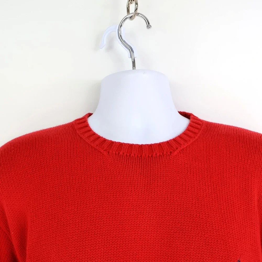 Polo by Ralph Lauren Sweater Mens Sz XL Red‎ 100% Cotton Comfort Soft Round Neck